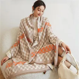 Scarves Women Winter Scarf Cashmere Wraps Design Plaid Pashmina Shawls For Ladies Thick Warm Hijab Blanket Female Bufanda Stoles197T