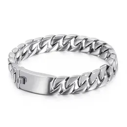 12mm lourd hommes femmes gourmette chaîne cubaine Bracelet Vintage Punk Rock Hiphop Miami or argent noir 316L acier inoxydable vélo Biker Br297U