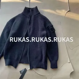 Taş marka adası erkek hoodies sweatshirts 2023 gündelik düz renk kazak örgü hırka net kırmızısı kış ayakta duran yaka erkek ve dişi çiftler rozet gelgit gelgit