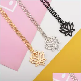 Pendant Necklaces Lotus Choker Necklace Elegant Good Drop Delivery Jewelry Pendants Dh81h