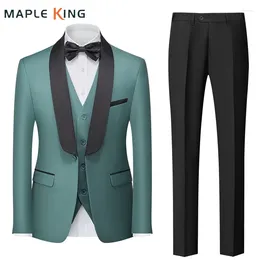 Men's Suits Mens Casual Suit Set Plus Size Dresses Blazer Vest Pant 2024 Luxury Business Wedding Slim Masculino Elegante Groom Jackets Coats