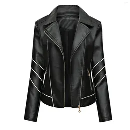 Jaquetas femininas plus size jaqueta de couro do plutônio para as mulheres 2023 outono inverno motocicleta casacos streetwear moto biker outerwear chaquetas