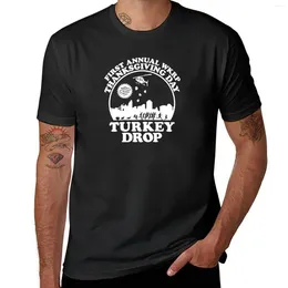 Polos masculinos primeiro anual WKRP Dia de Ação de Graças - Turquia Drop T-shirt Hippie Roupas Plus Size Camisetas Engraçadas para Homens