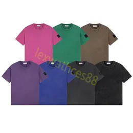 Designer Hochwertiges Stones Island T-Shirt Sommer Neues 7-Farben-Herren-Damen-Old-Washed-Kurzarm-T-Shirt