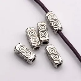 100Pcs Antique silver Alloy Swirl Rectangle Tube Spacers Beads 4 5mmx10 5mmx4 5mm For Jewelry Making Bracelet Necklace DIY Accesso234A