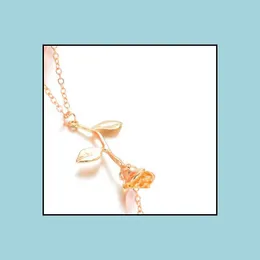 Hänge halsband Flower Necklace Cute Delicate Women Collier Maxi Boho Choker Drop Leverans smycken Pendants Dhaj7