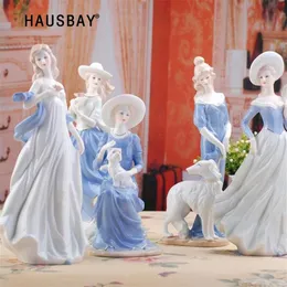 Statue de haute qualité en céramique déesse filles dame figurines décor à la maison artisanat décor de salle de mariage artisanat ornement porcelaine 0510 Y202787