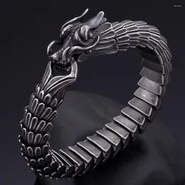 Link Bracelets Vintage Mens For Men Black Stainless Steel Punk Dragon Body Chain Mannen Armbanden Jewelry Gift Boyfriend171S