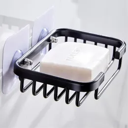 PC Creative Drill Soap Dish Holder Wall Mounted Storage Rack Hollow Type Sponge Badrumstillbehör Disker301H