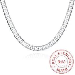 Catene in argento sterling 925 da 8 mm da 16-24 pollici per uomo, collana a catena laterale, dichiarazione atmosferica, regalo, gioielli per feste1916