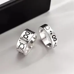 Skull Street Titanium Steel Band Ring Fashionカップルパーティー結婚式の男性と女性のジュエリーパンクリングギフト291f