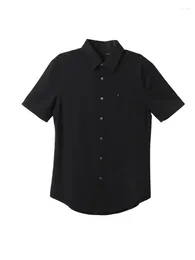 Camicie casual da uomo Camicia a maniche corte con risvolto comodo nero