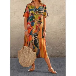 Urban Sexy Dresses Womens Dresses 3d Hand-Painted Pattern Short Sleeve Tops Casual Fashion Loose Skirt Summer Lady Oversized Vacation Beach DressesL2311298
