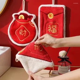 Towel Year Hand 2024 Chinese Spring Festival Hanging Towels Soft Small Kitchen Absorbent Cloth Cleaning Cloths