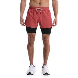 Luluwomen z logo szybkie wysuwane szorty Męskie cienki trening fitness trening trzypunktowe spodnie sportowe