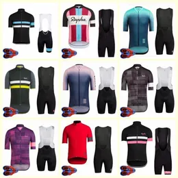 2021 RAPHA 팀 사이클링 짧은 슬리브 유니폼 반바지 세트 자전거 착용 여름 상판 통기성 빠른 옷 U200420113087
