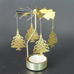 Castiçais giratórios giratórios tealight romântico metal chá luz titular carrossel presente de natal decoração para casa # p3290s