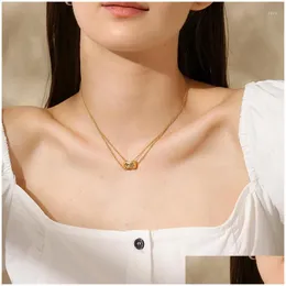 Pendant Necklaces Pendant Necklaces Crush Temperament Double Clavicle Chain Short Necklace Star Of The Same Drop Delivery Jewelry Neck Dhwuk