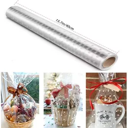 Gift Wrap White Dots Cellophane Bags Cellophane Wrap Roll for Bouquet Arts and Crafts Gift Baskets 40cm x 30m 231204