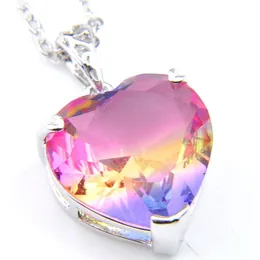 Promotion NEU 12 Stück Vintage Feuerfarbene Liebesherz Zirkon Anhänger 925 Silber für Frauen Hochzeit Verlobung Halsketten Pendant226x