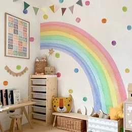 Wall Decor Large Watercolor Rainbow Wall Stickers For Kids Rooms Giant Child Wall Rainbow Stickers Pastel Boho Rainbow Wall Sticker 231204