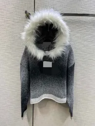 1203 L 2023滑走路秋の秋の秋、同じスタイルのセーター長袖のフード付き黒人女性服高品質の白い灰色の女性Weilanr501
