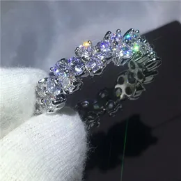 Victoria Wieck Ring Vollrund 4mm 5A Zirkon Kristall 925 Sterling Silber Verlobung Eheringe für Frauen Schmuck Gift296E