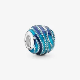 Nieuwe Collectie 100% 925 Sterling Zilver Blue Wave Charm Fit Originele Europese Bedelarmband Mode-sieraden Accessories304Q