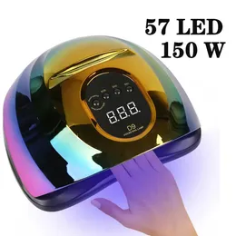 Asciuga unghie Lampada colorata Potente 150 W 57 LED UV LED Gel Asciugatrice professionale con rilevamento automatico 231204