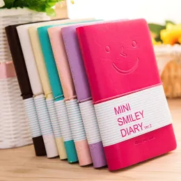 Smiley Diary Notebook Yaratıcı Smile Yüz Deri Not Defteri Gündemi Günlük Seyahat Mini Not Pedler Kırtasiye Promosyon Hediyeleri 80*130mm BJ