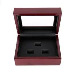 Red Black Pu Leather Wooden Box Organizer 12x16x7cm 2-9 Hole Case Championship Ring341a