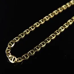 Men's 10K Solid Yellow Gold 2 5MM Flat Mariner Link Style Chain 16-24 Inches271o