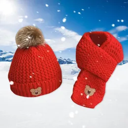Ball Caps Winter Cotton Knitted Hat Scarf Two Sets Boy And Girl Baby Woolen Warm Beanie Cap Unisex Fashion Hats Gorras Para Hombres