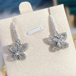 Jewelry Set Bracelets Design Butterfly Earrings Silver Hollowed 3D Rhinestone Open Brand Bangle High Quality For Woman Fashion Party Holiday Gift