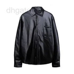 Erkek Ceketler Tasarımcı Ceketler Marka Doğru Sürüm 2023 Yeni İşlemeli Deri Ceket OS Gevşek Unisex S0N5