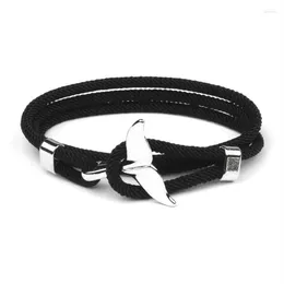 Charme pulseiras moda golfinho peixe cauda corda feita à mão náutica vela brazalet para mulheres homens surf praia jóias fawn22283o