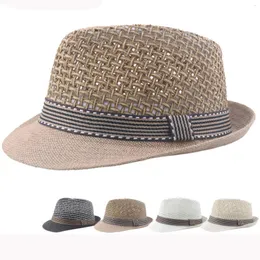 CAPS HATS HT3136 Fashion Parent-Child Summer Hat Fedoras andas Straw Hat Men Women Beach Cap Kids Trilby Fedora Jazz Beach Hat 231123