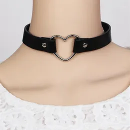 Collier en cuir PU pour femmes, Punk Goth Harajuku Grunge, Rivet en forme de cœur, ras du cou, couples Funky, bijoux JAN881255n