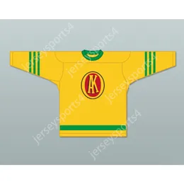 أصفر مخصص 9 Omaha AK-Sar-Ben Knightsushl 1945-46 Gordie Howe Away Hockey Jersey جديد Top Top Sitched S-L-XL-XXL-3XL-4XL-5XL-6XL