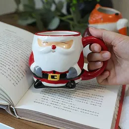 Vattenflaskor Jul Santa Claus Gift Ceramics Mugs Coffee Mug Milk Tea Office Cups Drinkware For Home Xmas Navidad Party 231205