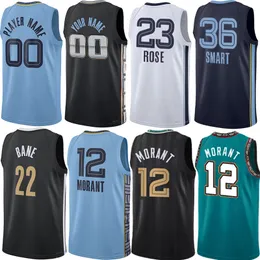 Grizzliess Ja Morant Basketball Jerseys Marcus Smart Derrick Rose Jaren Jackson Jr. Desmond Bane City Jersey Ziaire Williams Yuta Watanabe Men Retro