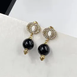 Orecchini pendenti con diamanti alla moda aretes per le donne, orecchini G, gioielli con fionda nera, gioielli regalo per gli amanti del fidanzamento di nozze