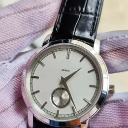 40mm fino 85180 relógio masculino relógio de pulso manual movimento mecânico de corda manual de alta qualidade à prova d'água negócios casual pai presente pulseira de couro genuíno