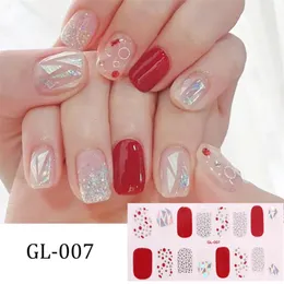 Naklejki naklejki 16pcssheet moda błyszcząca manicure Dekoracja Glitter Style Pełna okładka DIY Nail Gwat Art 231204