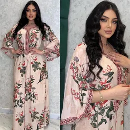 Ethnic Clothing India Abayas For Women Muslim Floral Print Long Maxi Dresses Islamic Kaftan Dubai Turkey Arabic Robe Eid Ramadan Jalabiya