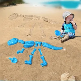 Bath Toys Summer Abs Plastic dino Baby Play sand tools with Funny Sand Mold Set Dinosaur Skeleton Bones Beach Toy Kids Children 231204