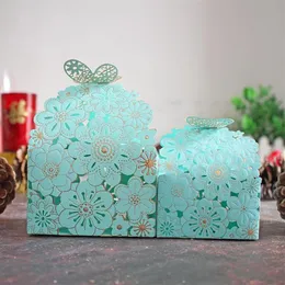 Present Wrap 10st Lot Golden Hollow Butterfly Candy Bag Box Package Wedding Favor Boxes Tack födelsedagsfestväskor228h