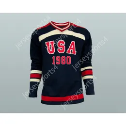 カスタム1980 Miracle on Ice USA Mike Eruzione Hockey Jersey新しいトップステッチS-M-L-XL-XXL-3XL-4XL-5XL-6XL