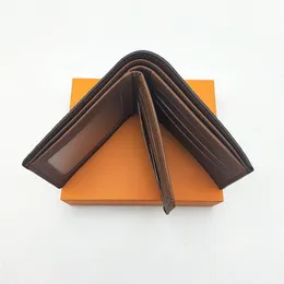 Moda Mens Wallets Classic Men Wallet com Po Médio Extra e Cartão Bifold Carteira Curta Carteira Pequenas Com Box176y