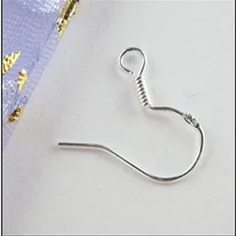 200pcs Lot sterling 925 Silver Clasps Hooks Heatring arring arring fishwire Hooks Jewelry Diy 15mm Fish Hook Fit Fit Strains280J